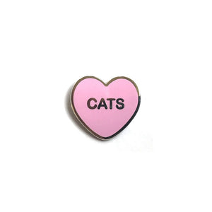 Yesterdays - Cats Candy Heart Enamel Pin