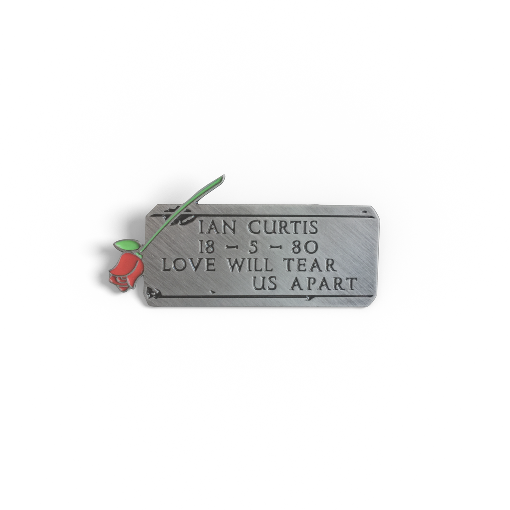 PSA Press - Ian Curtis Headstone (Joy Division) Engraved Pin